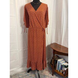 Torrid A-line Midi Wrap Polka-Dot Dress